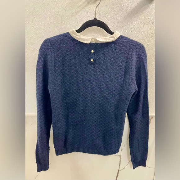 Navy Half Button Down Sweater - Picture 1 of 3